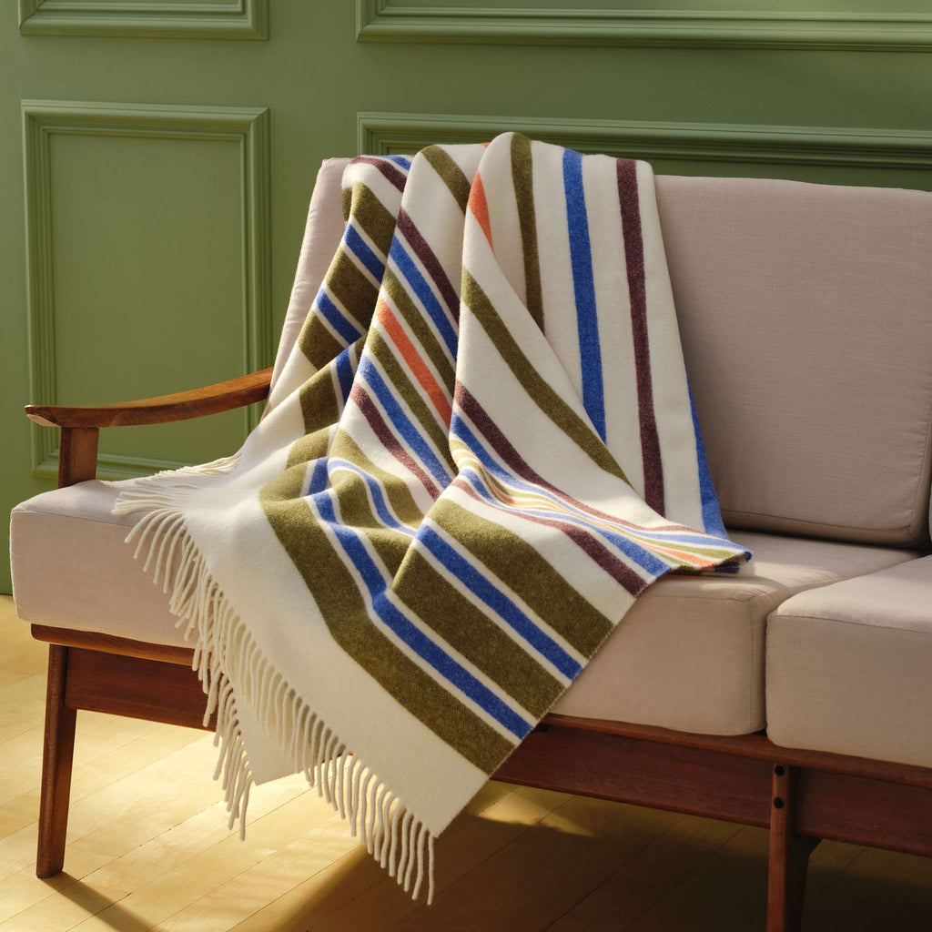 Cozy Throw Blanket, Striped Lambswool for Sofas, Beds and Relaxing at Home, 5 Color Options image 22