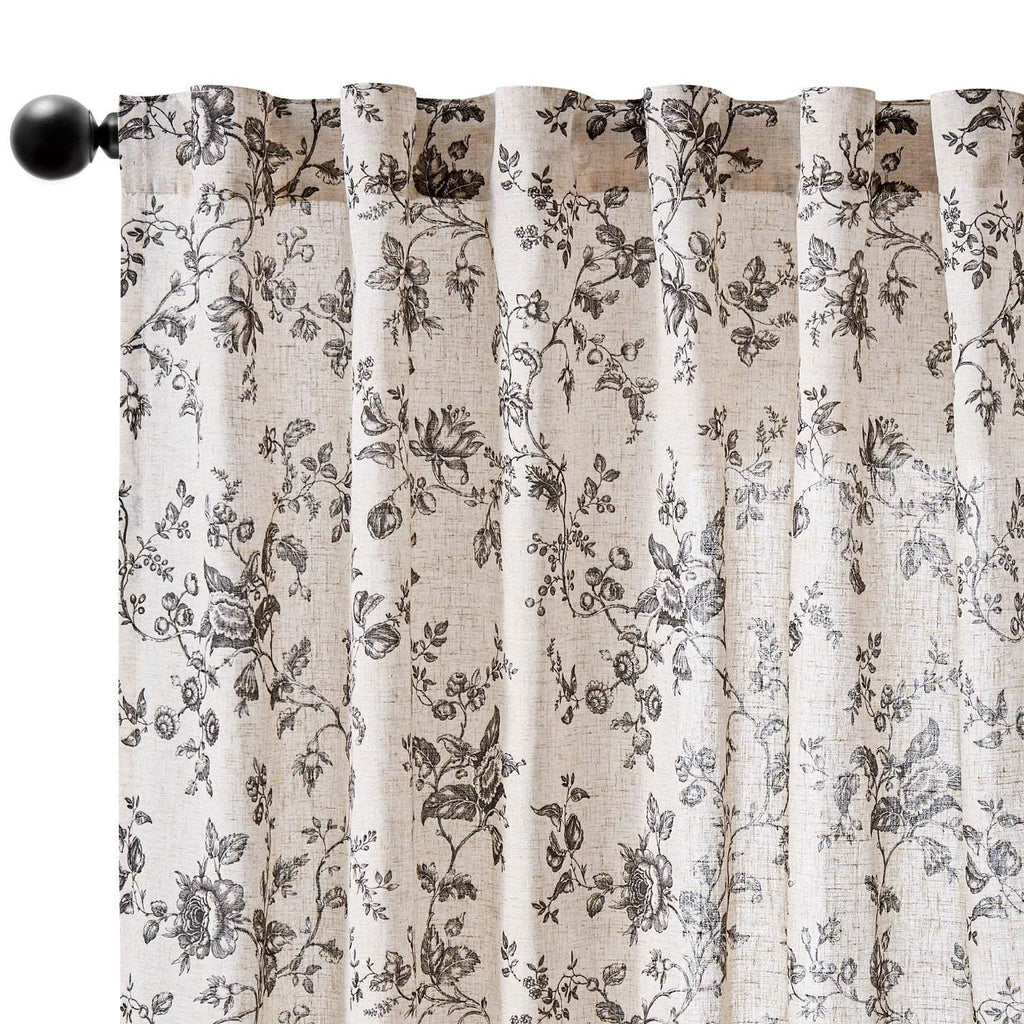 Window Curtain, Amelie Floral Linen Blend Curtains (2 Panels), Machine-Washable Care for Bedrooms, Living Rooms and Home Privacy image 22