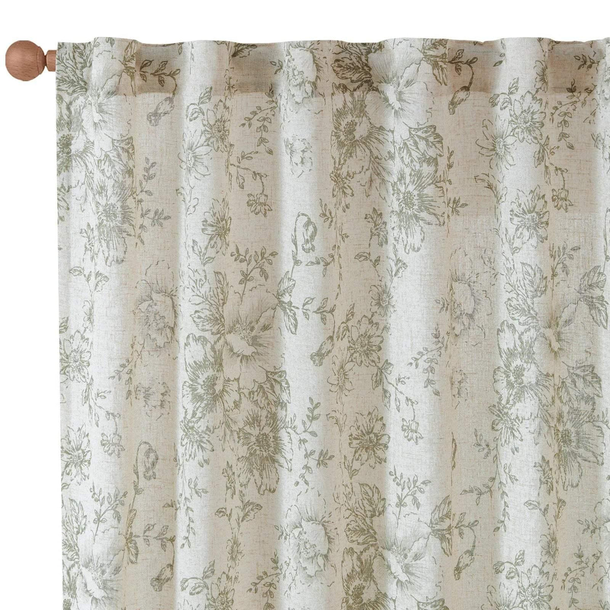Window Curtain, Floral Lined Linen Blend Curtains (2 Panels), Machine-Washable Care for Windows, Room Styling and Everyday Privacy image 22