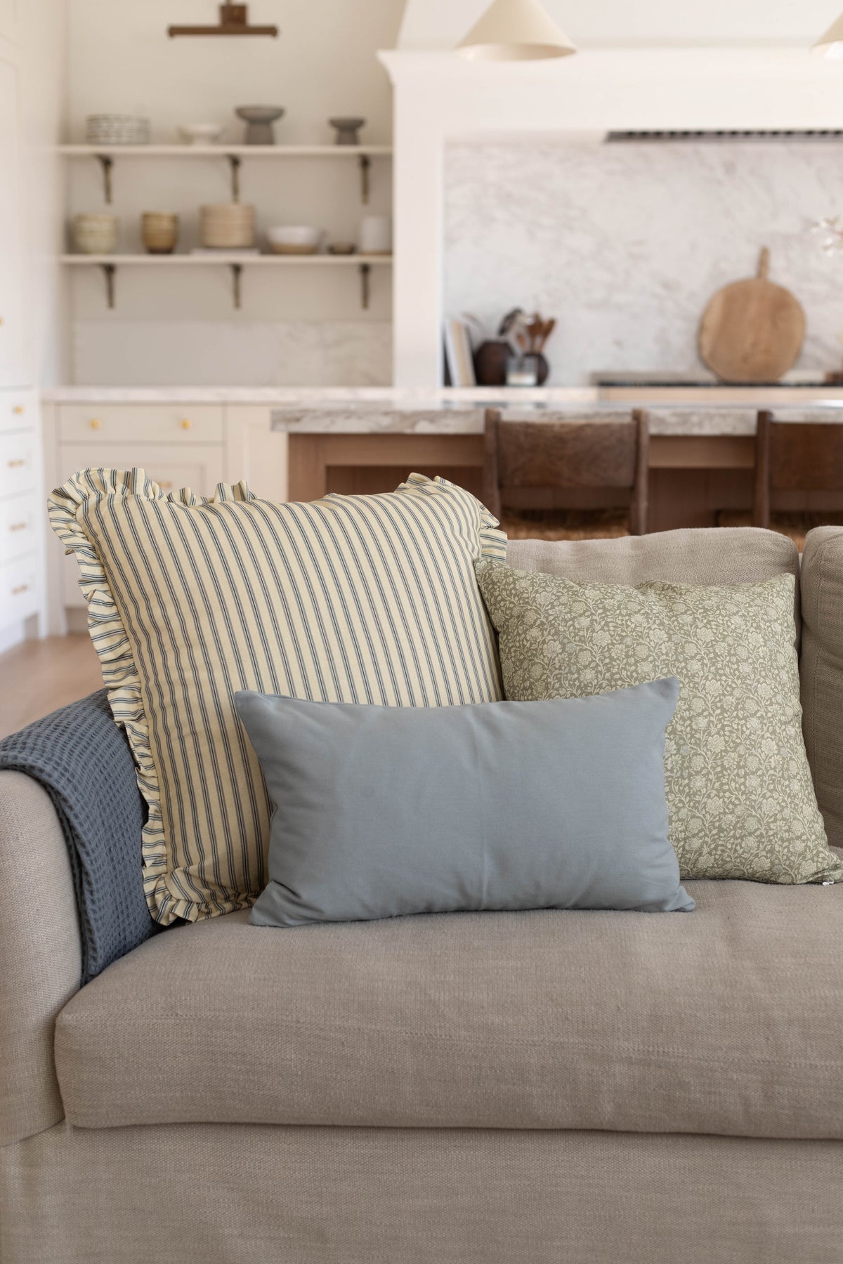 Decorative Pillow Cover Set, Dusty Blue Basics 18" 22" 26" 12x20" 12x40", Machine-Washable Care for Sofas, Beds and Living Room Accents image 22