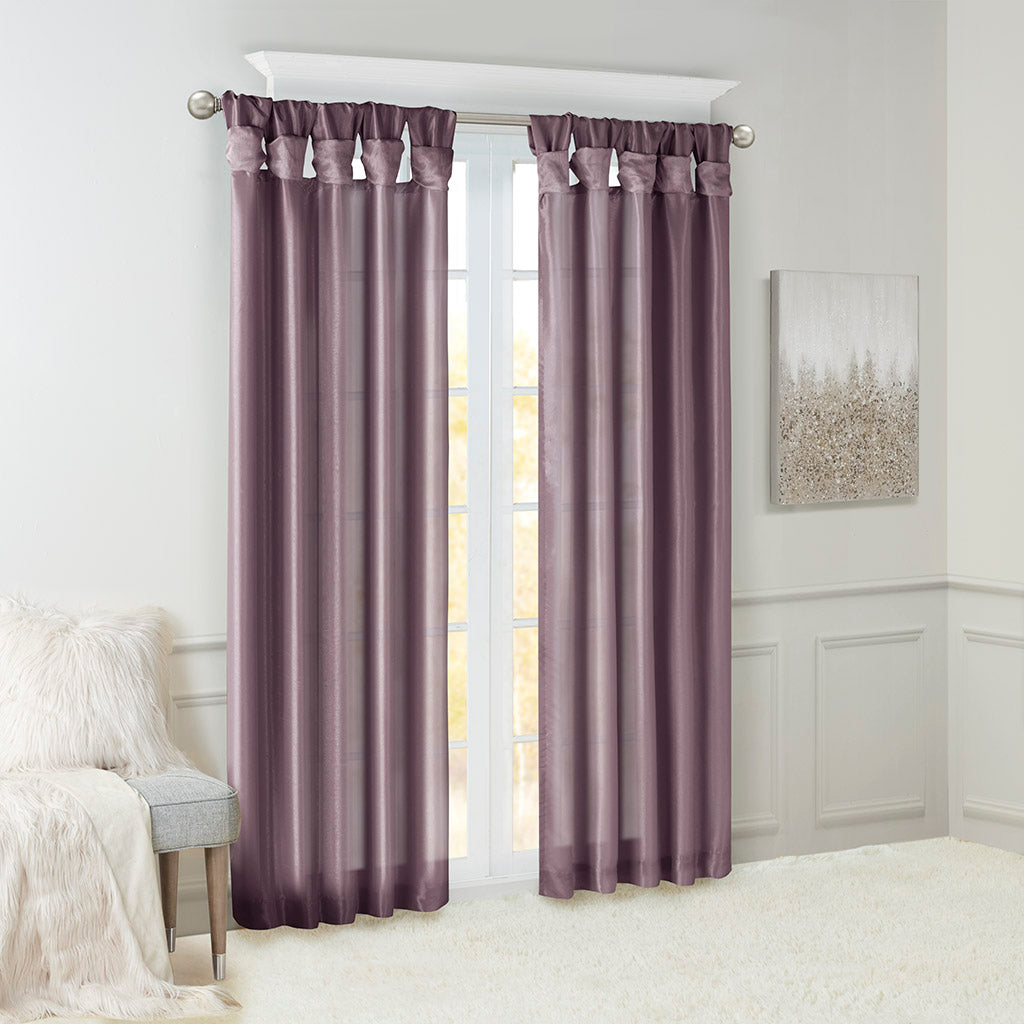 Window Curtain, Emilia Twist Tab Lined Panel, Machine-Washable Care for Windows, Room Styling and Everyday Privacy, 5 Sizes and 14 Colors image 22