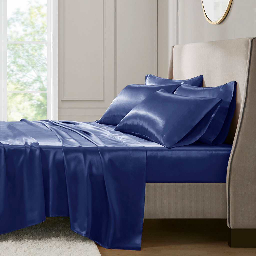Bed Sheet Set, Satin for Master Bedrooms, Guest Beds and Daily Use, 6 Sizes and 12 Colors, Designed for Everyday Home Use image 22