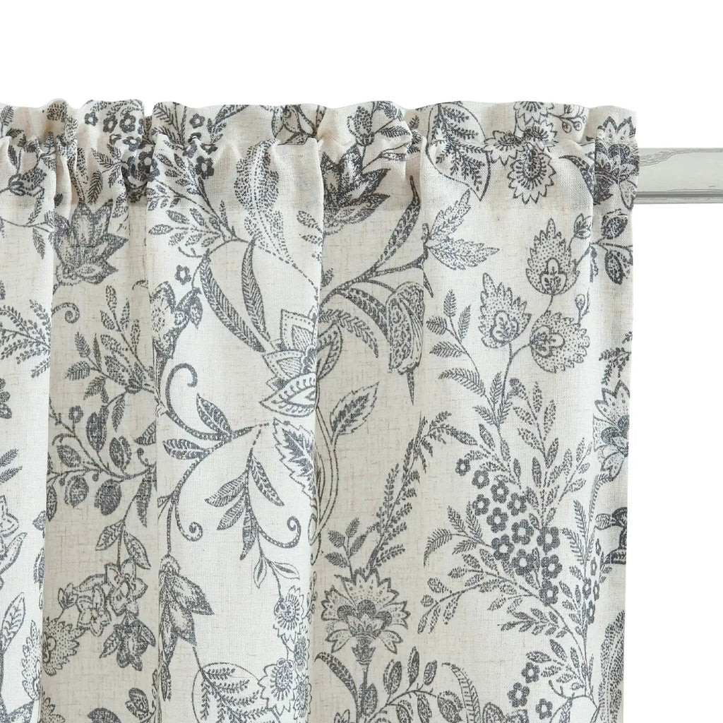 Window Curtain, Vintage Scrollwork Floral Linen Kitchen, Lightweight Design for Windows, Room Styling and Everyday Privacy image 22