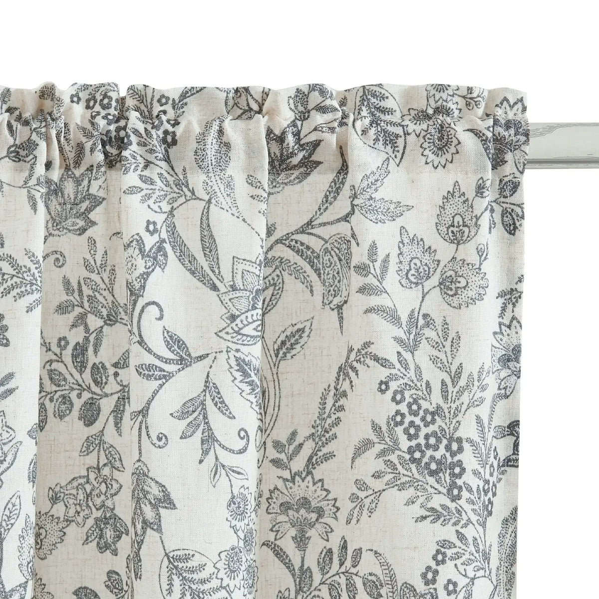 Window Curtain, Vintage Scrollwork Floral Linen Kitchen, Lightweight Design for Windows, Room Styling and Everyday Privacy image 22