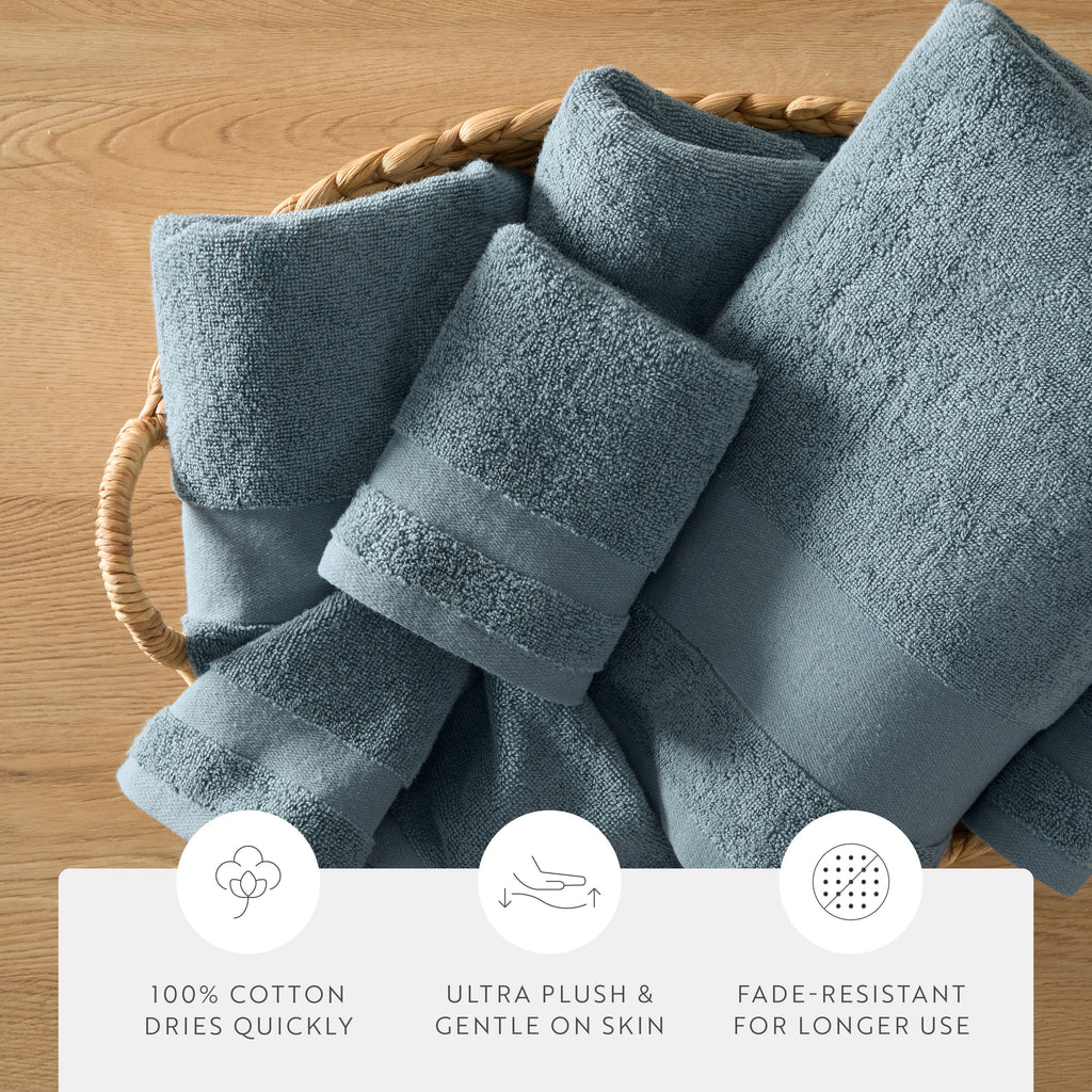 Bath Towel Set, Ultra Soft 100% Cotton 6 Piece, Machine-Washable Care for Home Bathrooms and Everyday Care, 8 Color Options image 22