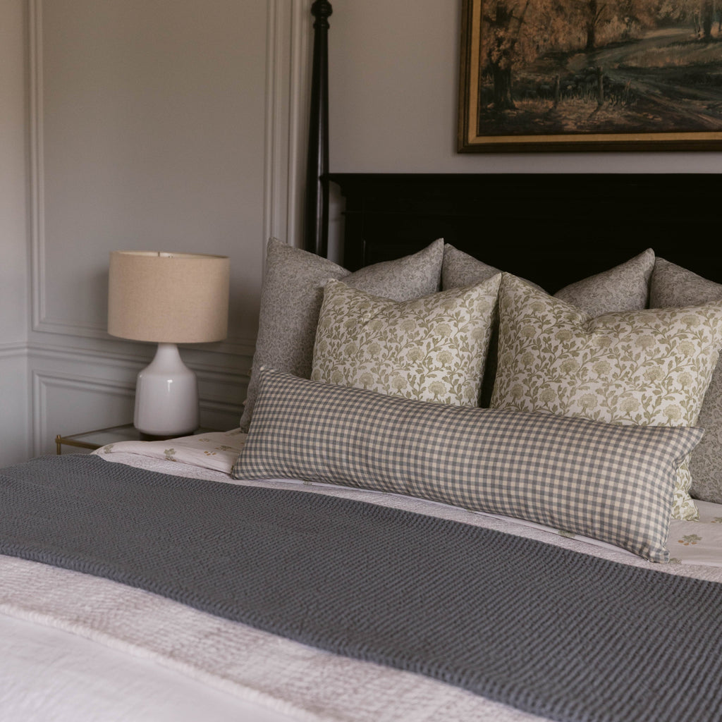 Decorative Pillow Cover Set, Dusty Blue Gingham 18" 20" 22" 26" 12x20", Machine-Washable Care for Sofas, Beds and Living Room Accents image 22