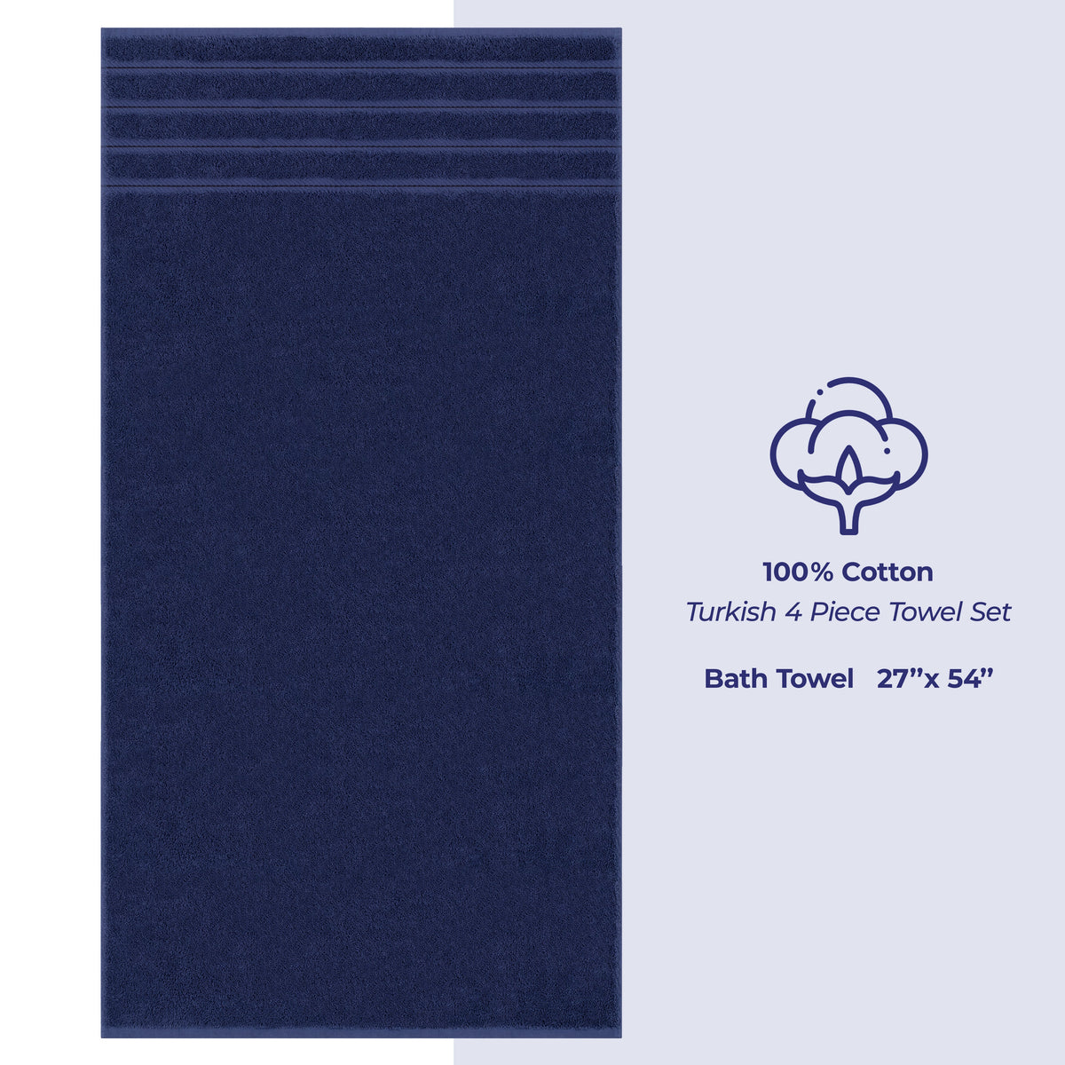 Bath Towel Set, 100% Cotton Turkish Towels for Bathroom, 4 for Home Bathrooms and Everyday Care, 21 Color Options image 22