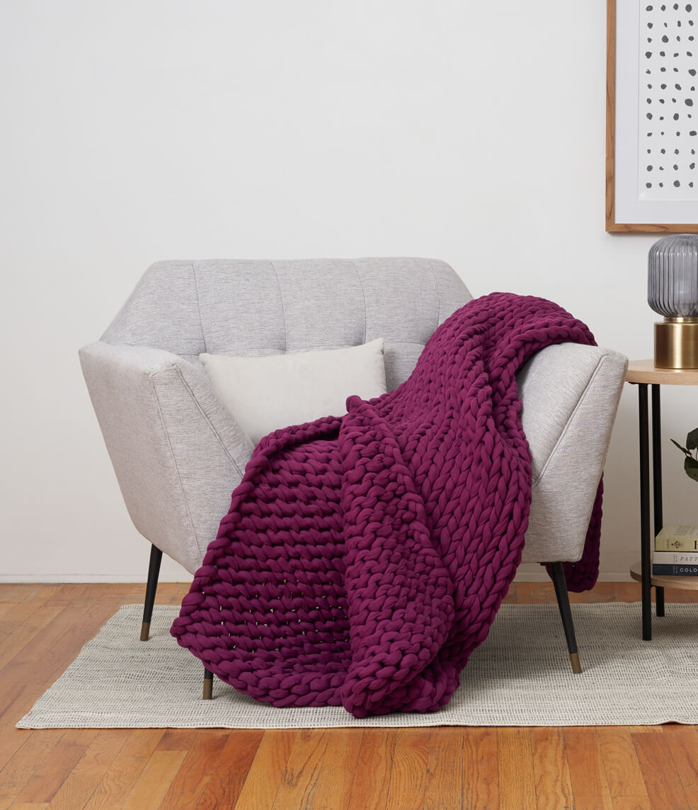 Cozy Throw Blanket, Cotton Weighted for Sofas, Beds and Relaxing at Home, 32 Color Options image 22