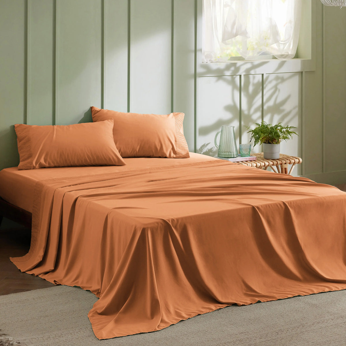 Bed Sheet Set, Ruched, Cooling Comfort, Breathable Construction for Master Bedrooms, Guest Beds and Daily Use, 7 Sizes and 14 Colors image 22