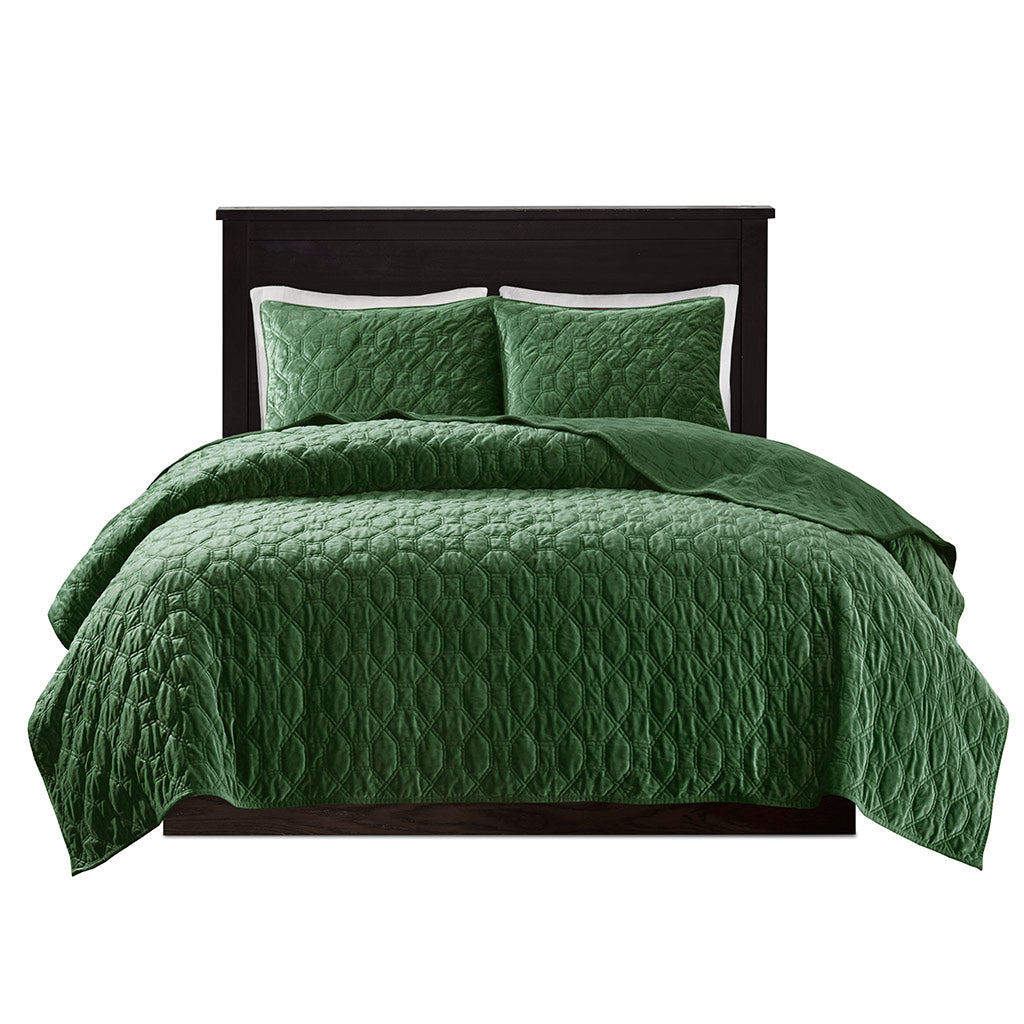 Cozy Throw Blanket, Harper 3 Piece Velvet Quilt Set, Machine-Washable Care for Sofas, Beds and Relaxing at Home, 2 Sizes and 7 Colors image 22