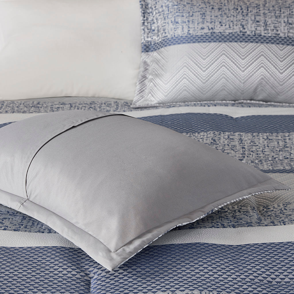 Bed Comforter, Rhapsody 7 Piece Jacquard Set, Machine-Washable Care for Year-Round Bedroom Comfort and Restful Sleep, 3 Sizes and 3 Colors image 22