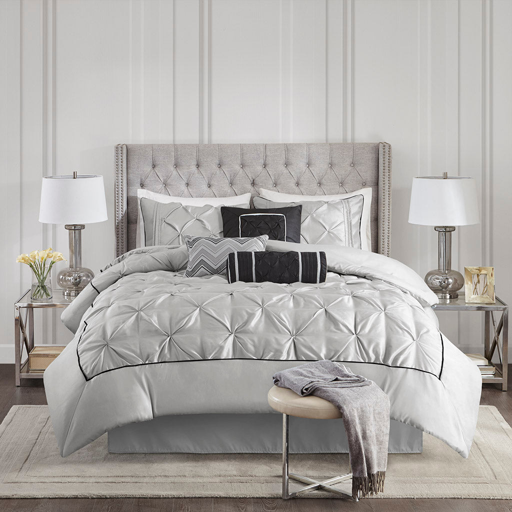 Bed Comforter, Laurel 7 Piece Tufted Set, Machine-Washable Care, Hypoallergenic Comfort for Year-Round Bedroom Comfort and Restful Sleep image 23
