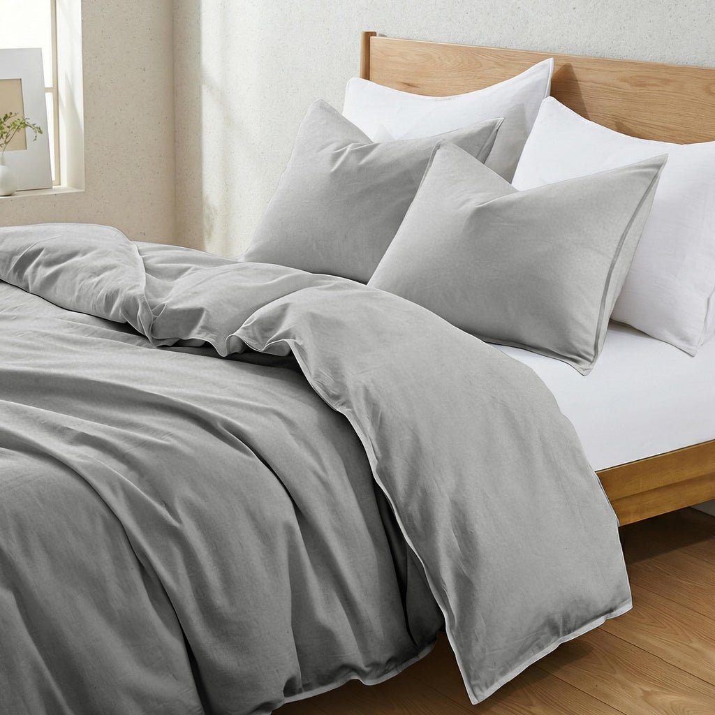 Duvet Cover Set, Linen Cotton Blend, Breathable Construction, Machine-Washable Care for Bedroom Bedding Refresh and Everyday Comfort image 23