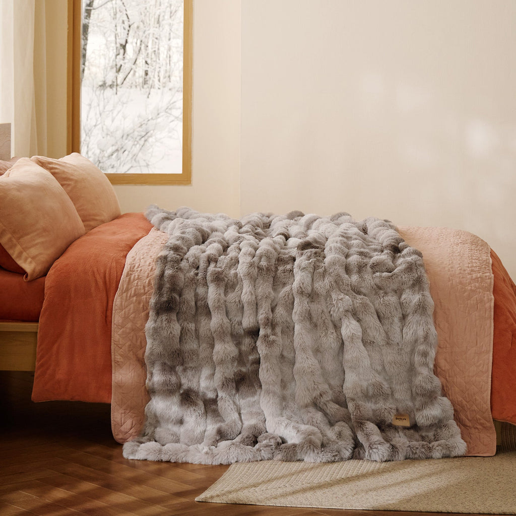 Cozy Throw Blanket, Bubble Faux Fur, Machine-Washable Care for Living Rooms, Bedrooms and Everyday Lounging, 3 Sizes and 11 Colors image 23