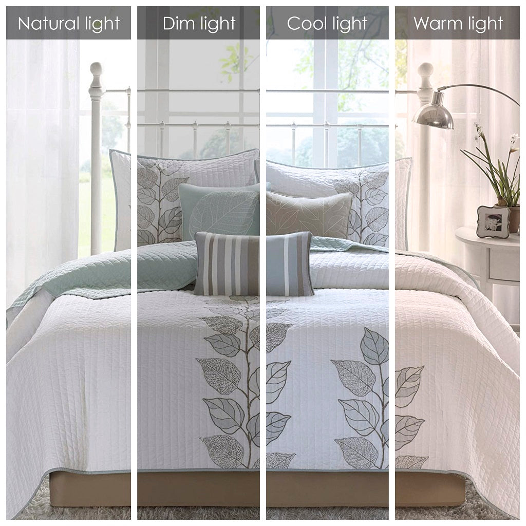Cozy Throw Blanket, Caelie 6 Piece Embroidered Quilt Set, Machine-Washable Care for Living Rooms, Bedrooms and Everyday Lounging image 23