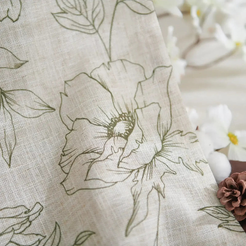 Window Curtain, Floral Linen Curtains (2 Panels), Lightweight Design for Windows, Room Styling and Everyday Privacy, 3 Sizes and 5 Colors image 23