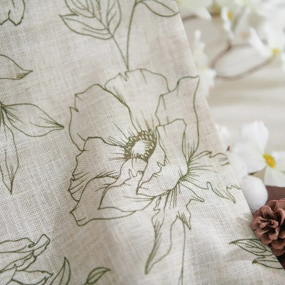 Window Curtain, Floral Linen Curtains (2 Panels), Lightweight Design for Windows, Room Styling and Everyday Privacy, 3 Sizes and 5 Colors image 23