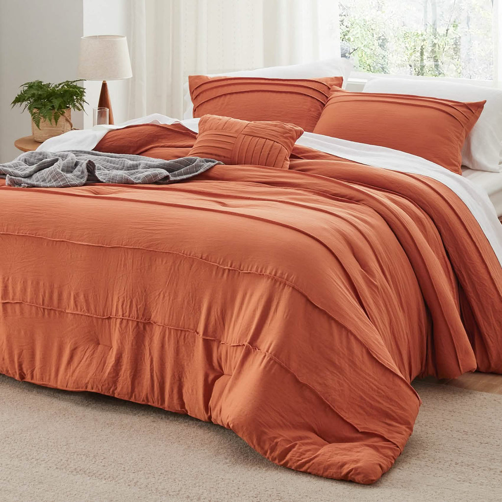 Bed Comforter, Pinch Pleat Set for Year-Round Bedroom Comfort and Restful Sleep, 5 Sizes and 19 Colors image 23