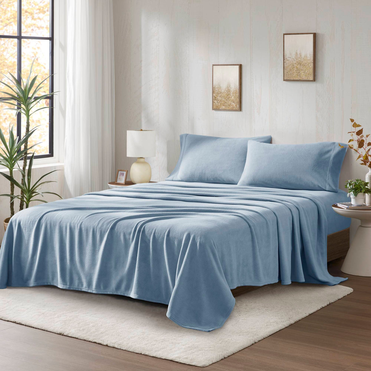 Bed Sheet Set, Micro Fleece, Machine-Washable Care for Everyday Bedroom Comfort and Guest Rooms, 6 Sizes and 15 Colors image 23