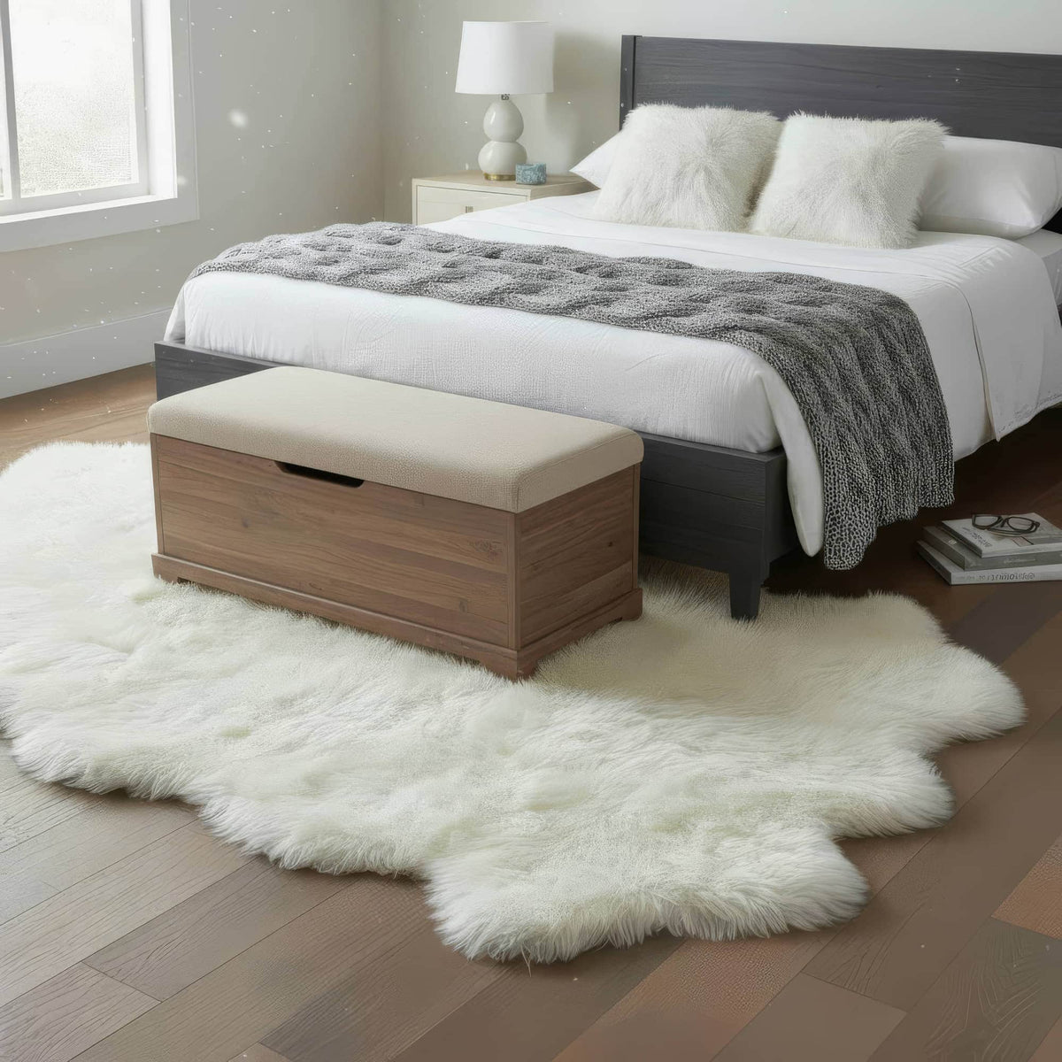 Area Rug, Genuine Sheepskin Fluffy Soft Pile Shaggy 100% for Hallways, Dining Spaces and Home Decor, 5 Size Options image 23