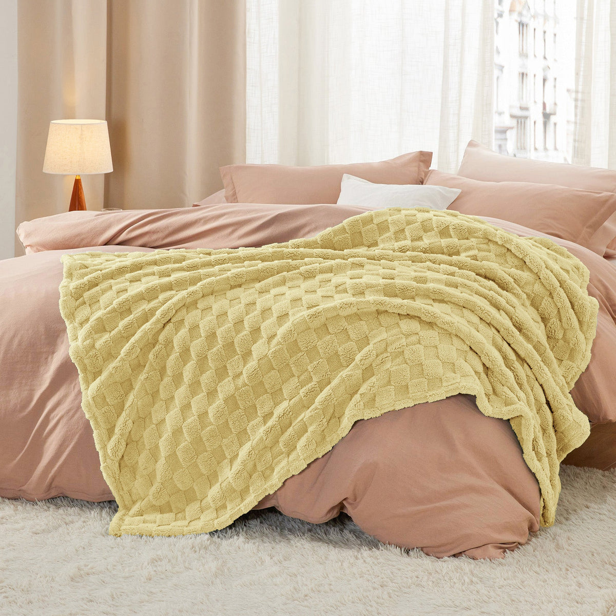 Cozy Throw Blanket, Jacquard Shaggy Sherpa for Living Rooms, Bedrooms and Everyday Lounging, 4 Sizes and 19 Colors image 23
