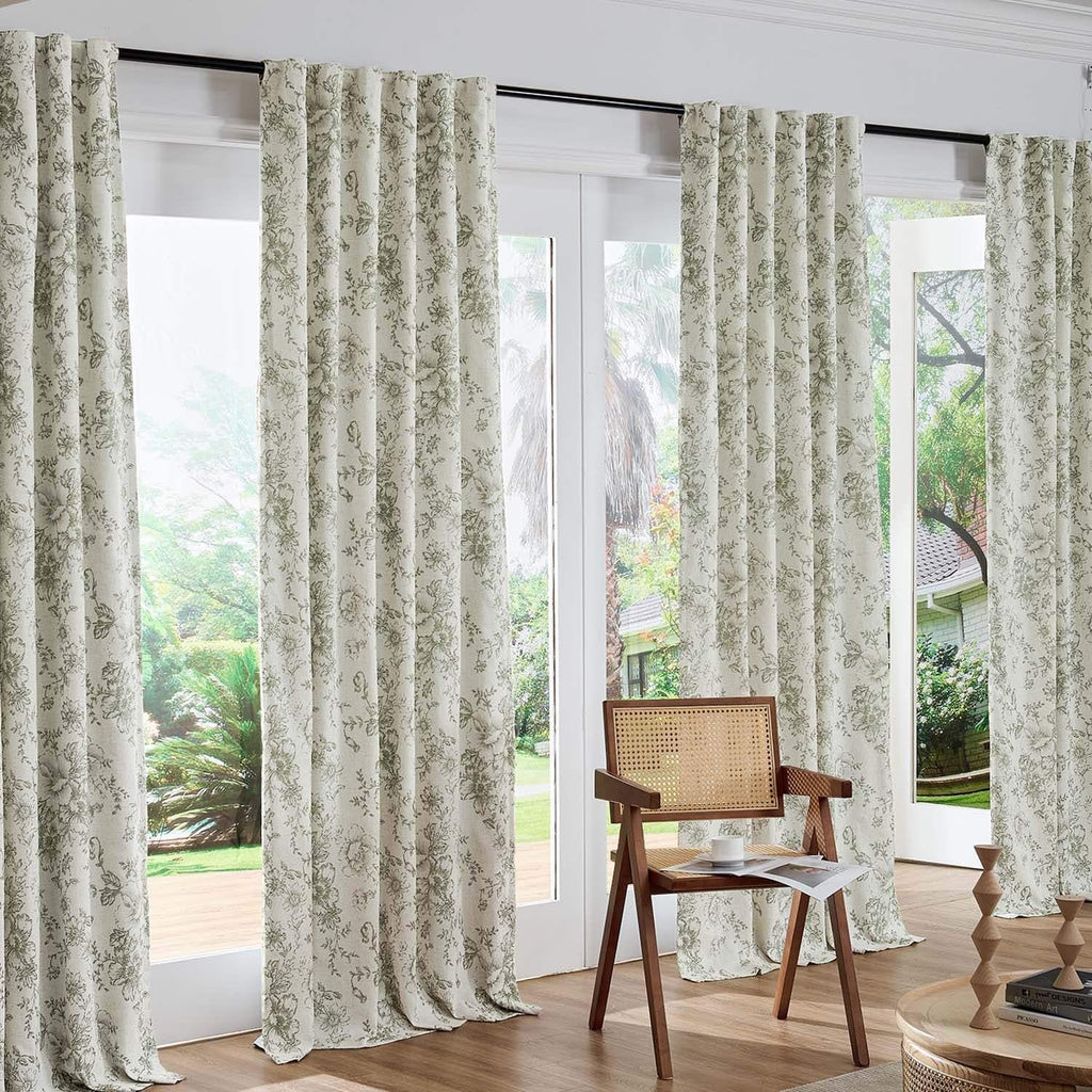 Window Curtain, Floral Butterfly Linen Blend Lined Curtains (2 for Windows, Room Styling and Everyday Privacy, 3 Sizes and 5 Colors image 23