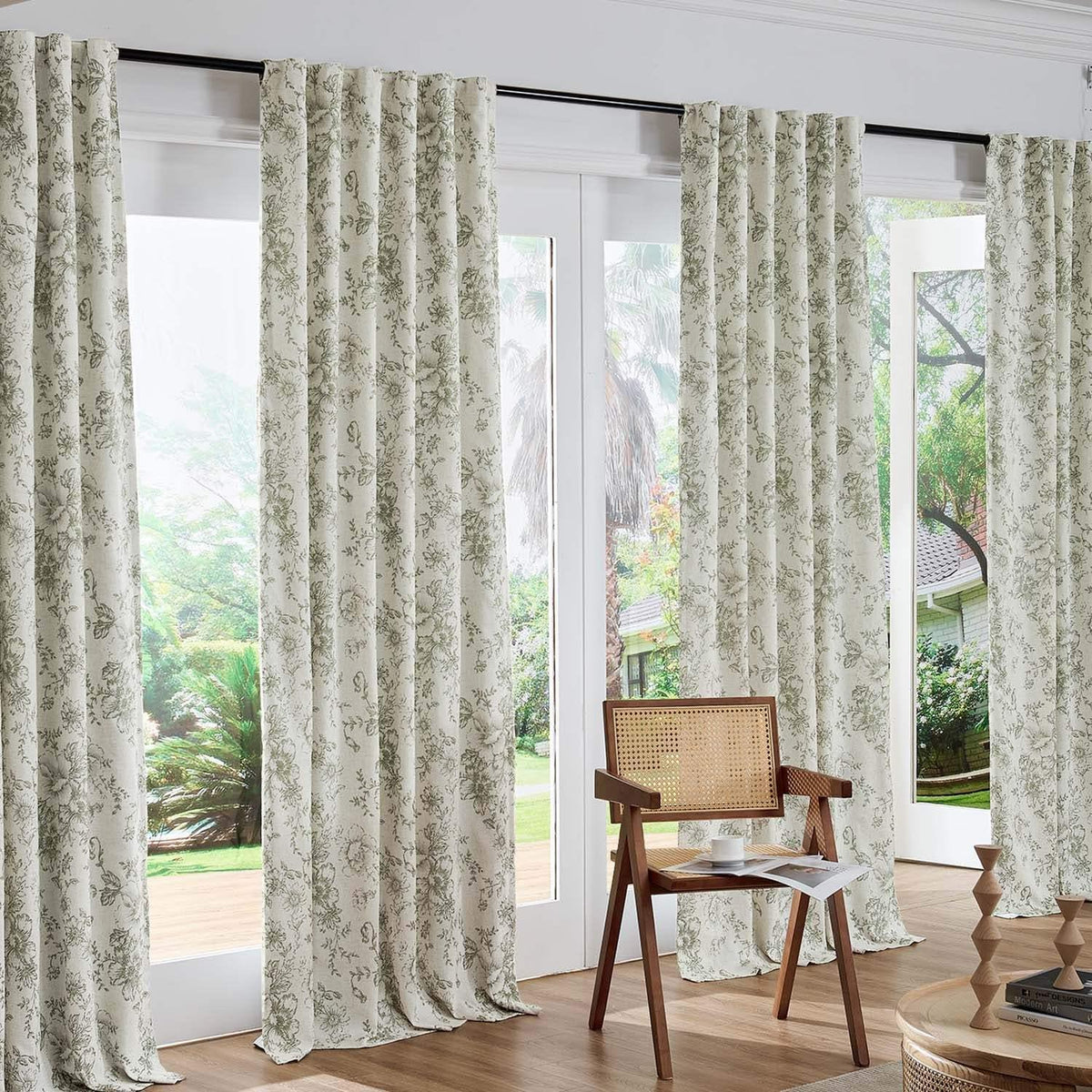 Window Curtain, Floral Butterfly Linen Blend Lined Curtains (2 for Windows, Room Styling and Everyday Privacy, 3 Sizes and 5 Colors image 23