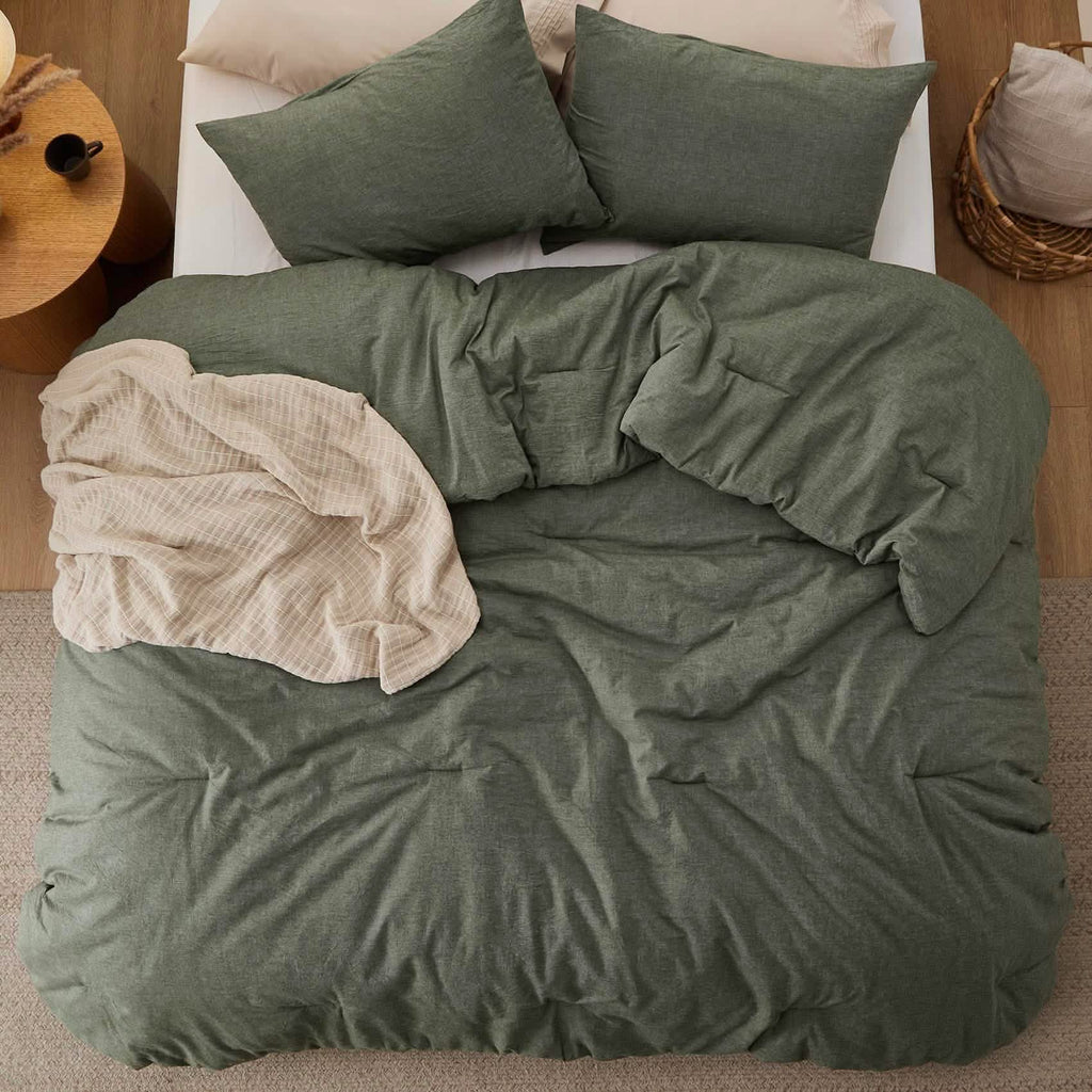 Bed Comforter, Prewashed Cotton Set for Year-Round Bedroom Comfort and Restful Sleep, 5 Sizes and 12 Colors image 23