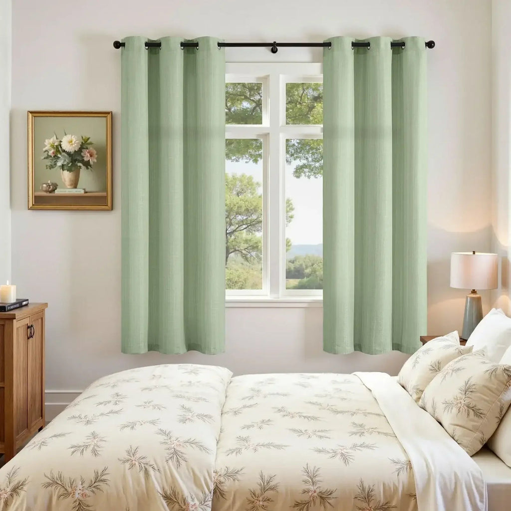 Window Curtain, Solid Linen Textured Grommet Curtains (2, Lightweight Design for Windows, Room Styling and Everyday Privacy image 23