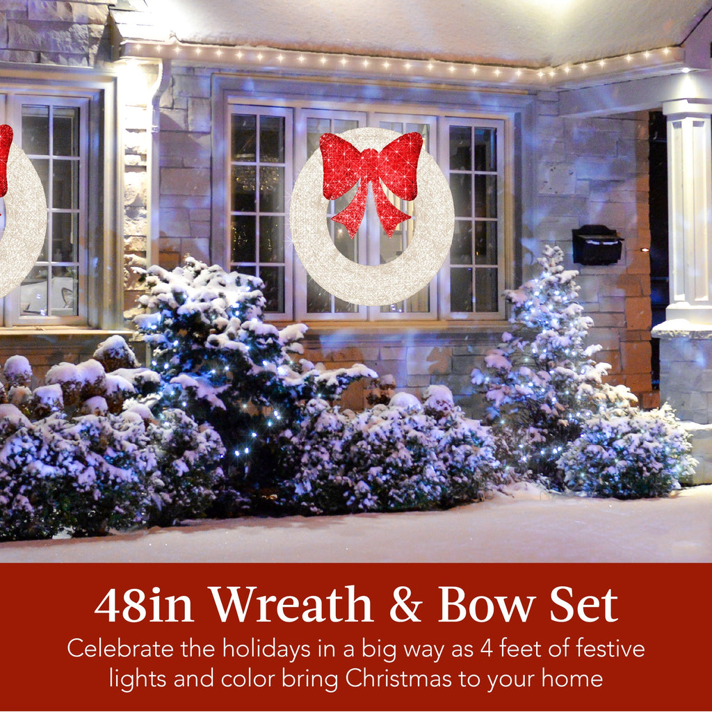 Seasonal Home Decor, Pre Lit Outdoor Christmas Wreath, LED Metal for Mantels, Tables and Seasonal Decorating, 5 Color Options image 23