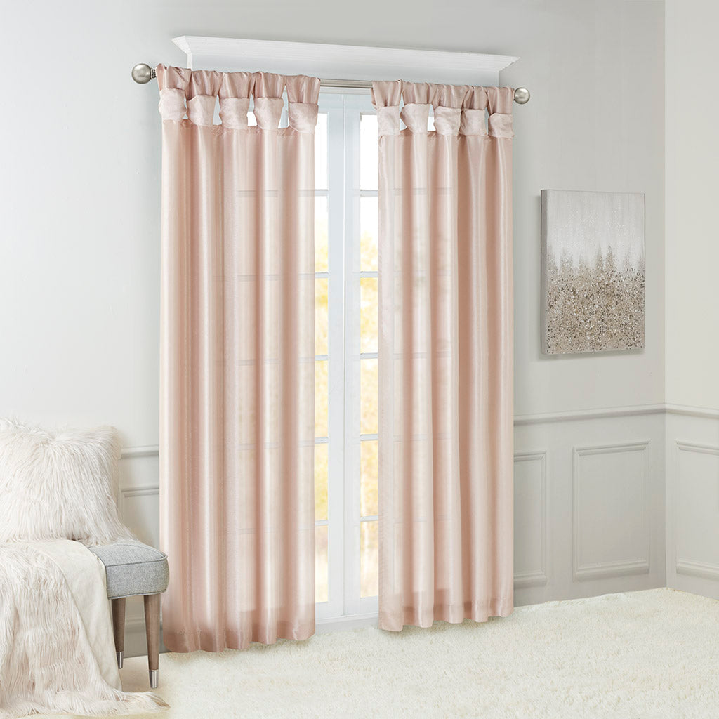 Window Curtain, Emilia Twist Tab Lined Panel, Machine-Washable Care for Windows, Room Styling and Everyday Privacy, 5 Sizes and 14 Colors image 23