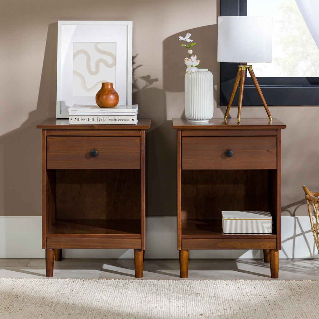 Nightstand, Spencer Solid Transitional Wood for Bedrooms, Bedside Essentials and Everyday Storage, 2 Size Options image 23
