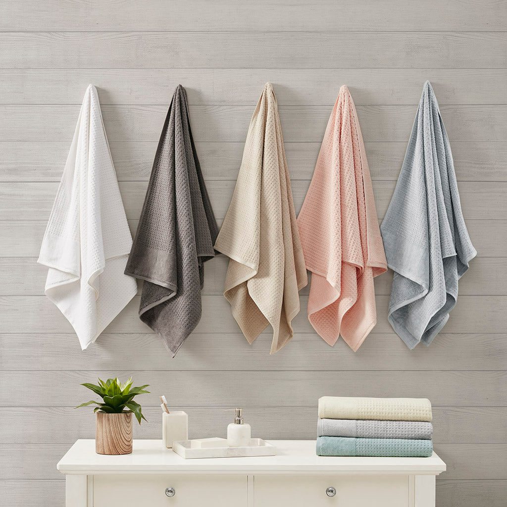 Bath Linen, Spa Waffle Cotton Waffle Jacquard, Lightweight Design, Machine-Washable Care for Home Bathrooms and Everyday Care image 23