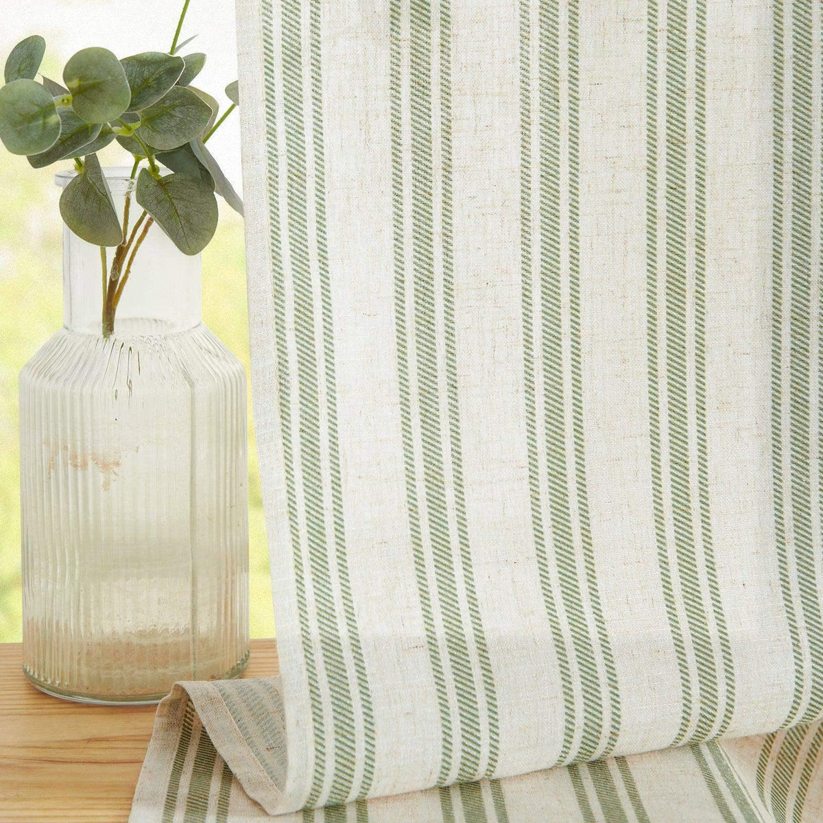 Window Curtain, Twill Striped Linen Blend Rod Pocket Kitchen, Lightweight Design for Windows, Room Styling and Everyday Privacy image 23