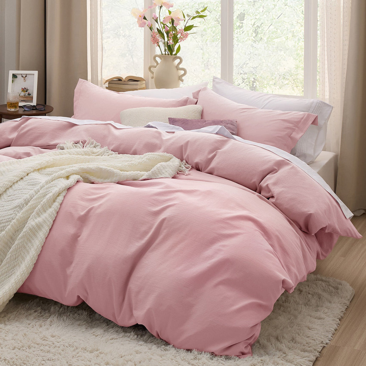 Duvet Cover Set, Ultra Soft Hypoallergenic Microfiber, Lightweight Design for Guest Rooms and Everyday Bedroom Styling image 23