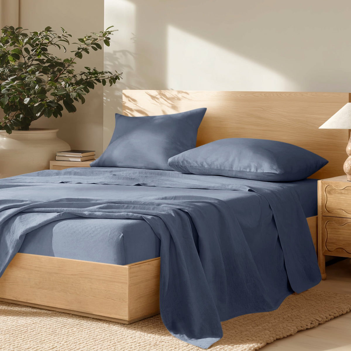 Bed Sheet Set, European Linen for Everyday Bedroom Comfort and Guest Rooms, 7 Sizes and 5 Colors image 23