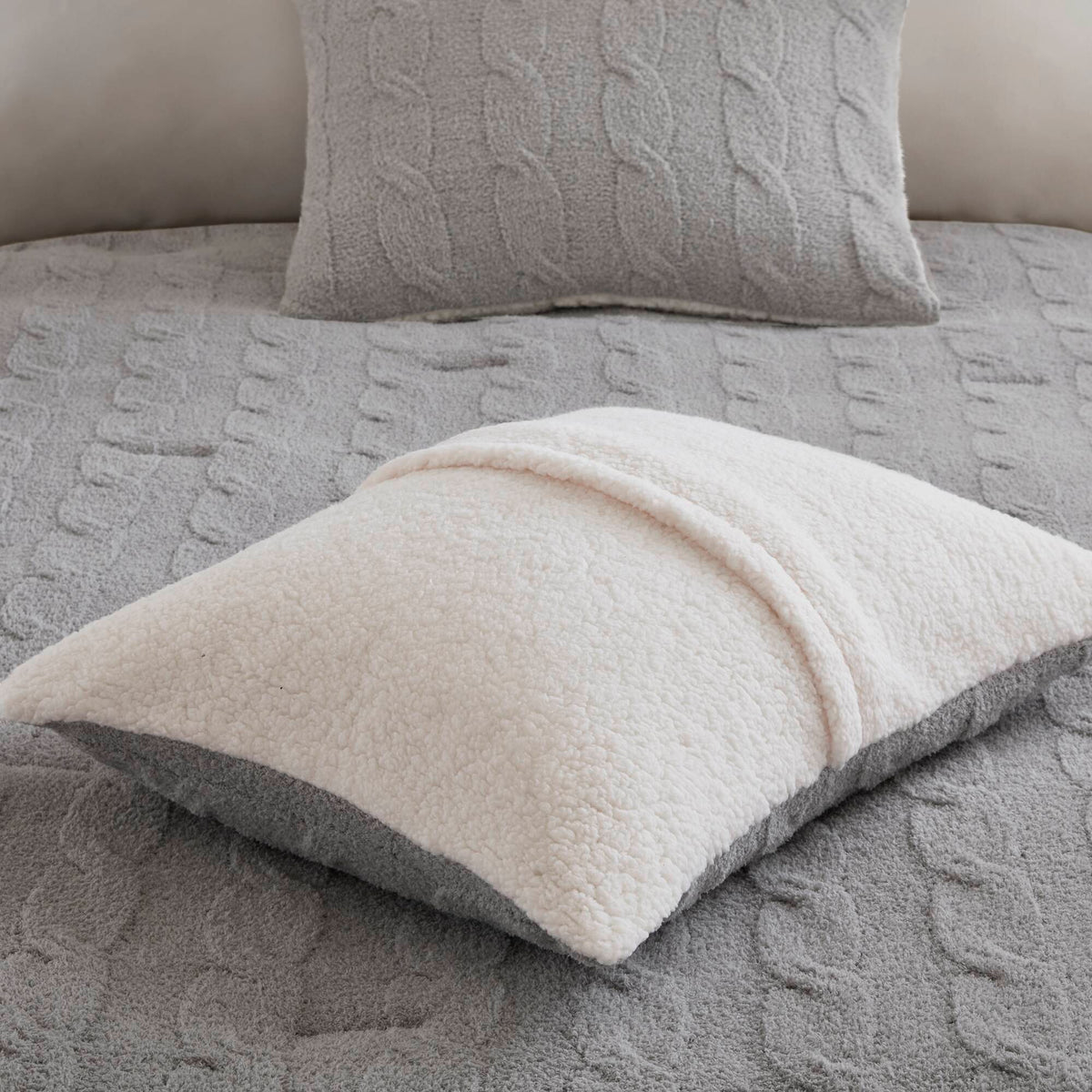 Bed Comforter, Riordan Waffle Knit Chenille Set, Machine-Washable Care for Everyday Bedding and Comfortable Sleep, 3 Sizes and 4 Colors image 24