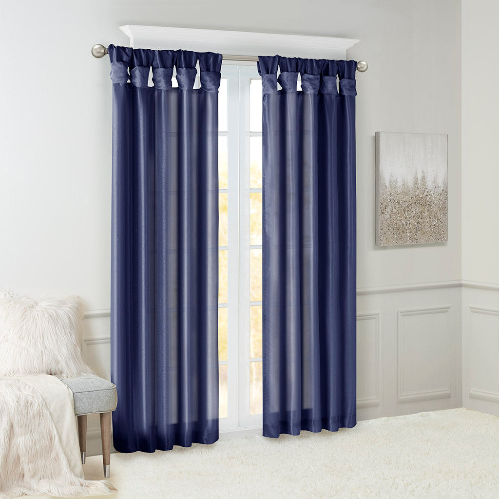 Window Curtain, Emilia Twist Tab Lined Panel, Machine-Washable Care for Windows, Room Styling and Everyday Privacy, 5 Sizes and 14 Colors image 24