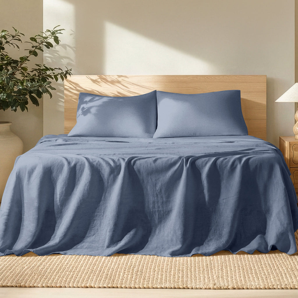 Bed Sheet Set, European Linen for Everyday Bedroom Comfort and Guest Rooms, 7 Sizes and 5 Colors image 24