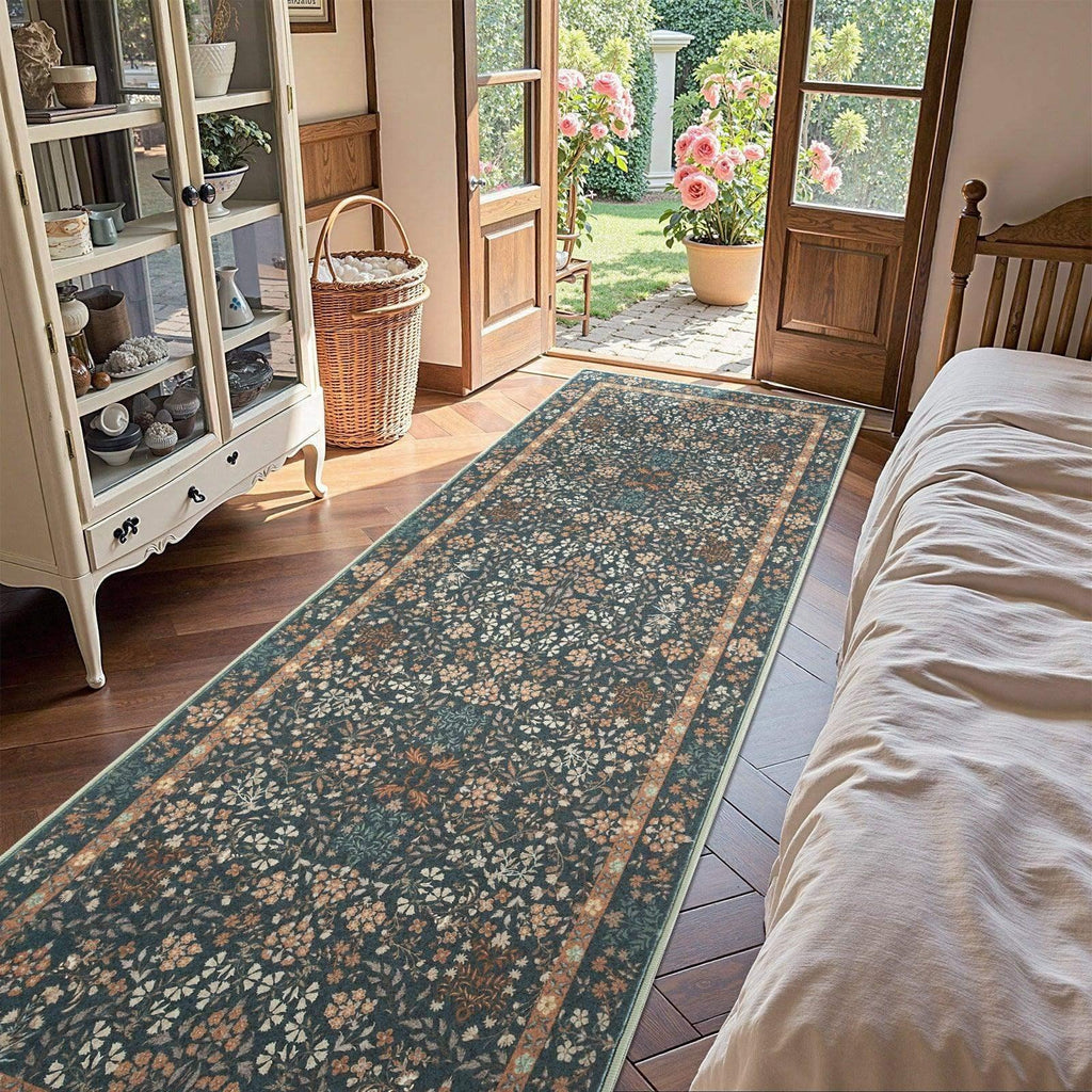 Area Rug, Vintage Foliage Floral, Lightweight Design, Non-Slip Design for Hallways, Dining Spaces and Home Decor, 19 Sizes and 4 Colors image 24