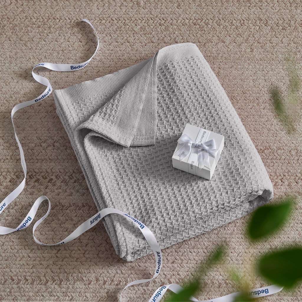 Cozy Throw Blanket, Cotton Waffle Weave, Lightweight Design, Breathable Construction for Living Rooms, Bedrooms and Everyday Lounging image 24