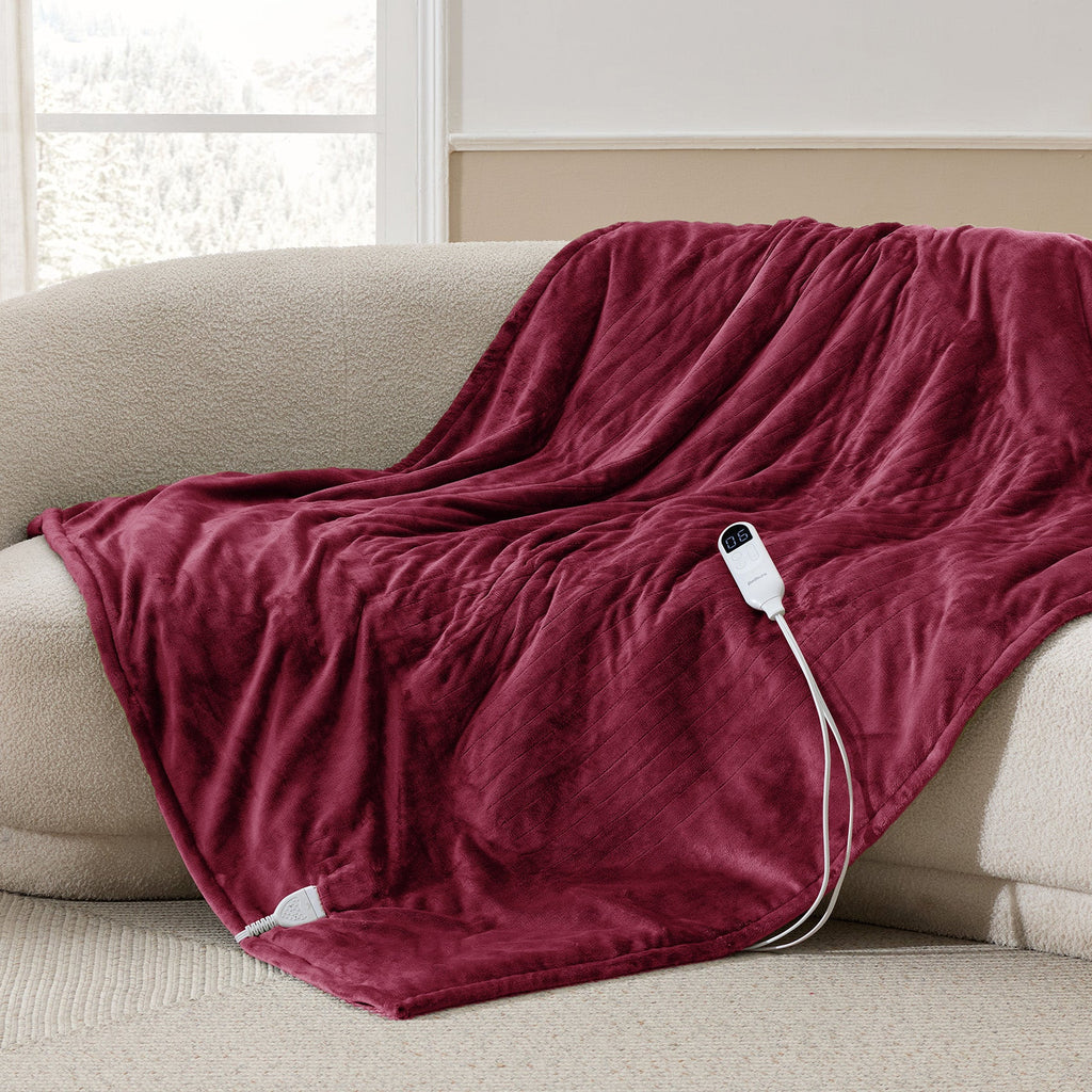 Cozy Throw Blanket, Solid Flannel Heated for Sofas, Beds and Relaxing at Home, 5 Sizes and 11 Colors image 24