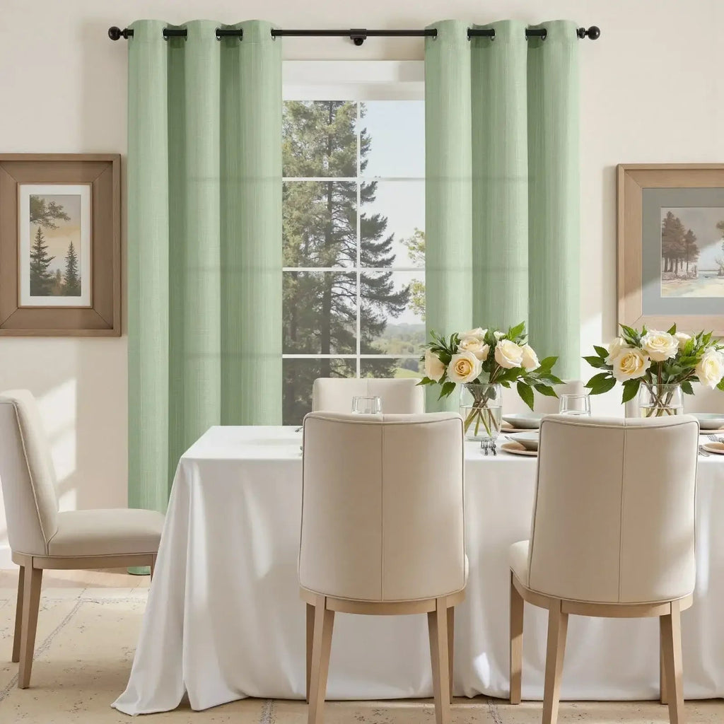 Window Curtain, Solid Linen Textured Grommet Curtains (2, Lightweight Design for Windows, Room Styling and Everyday Privacy image 24
