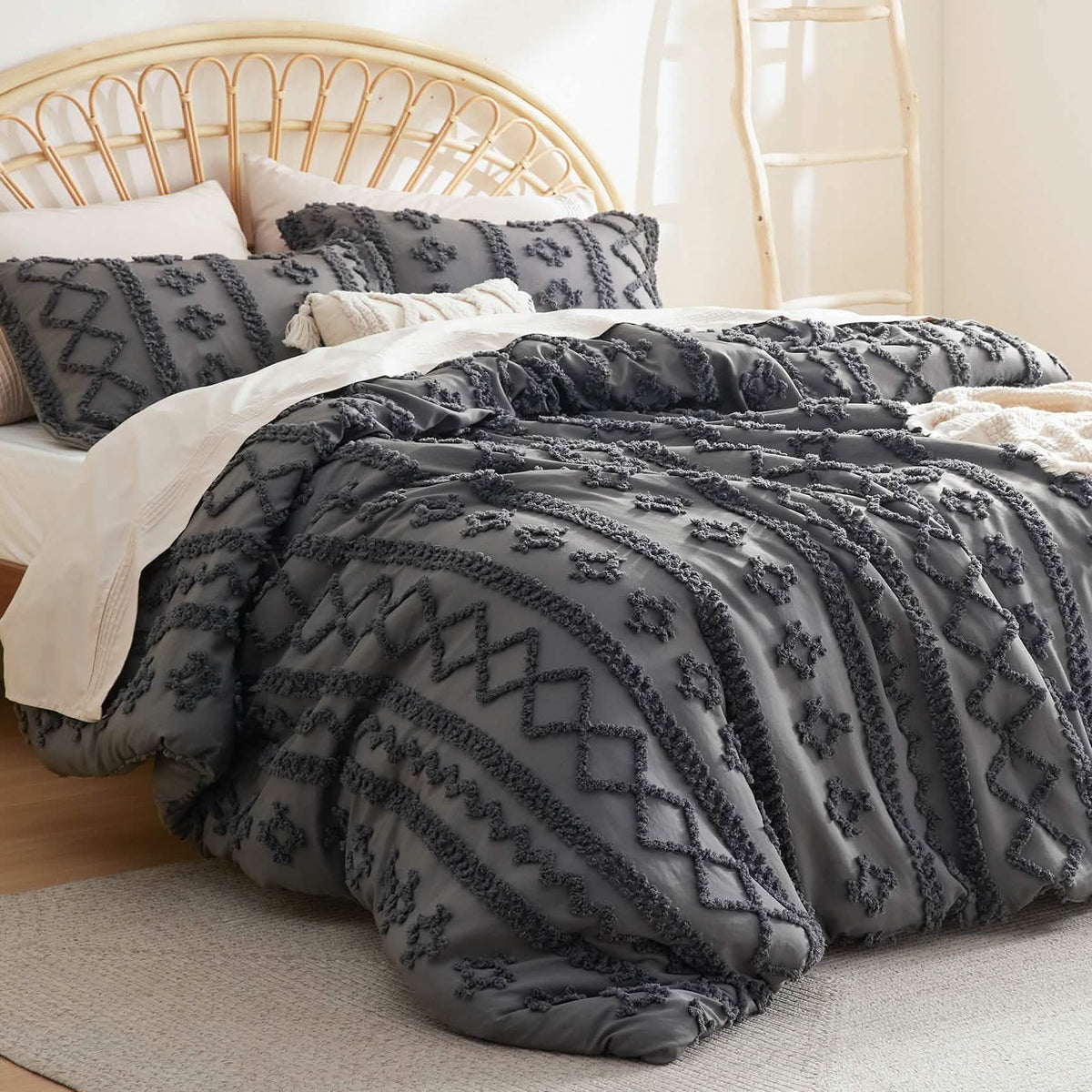 Bed Comforter, Boho Deluxe Embroidery Set, Breathable Construction, Machine-Washable Care for Everyday Bedding and Comfortable Sleep image 24