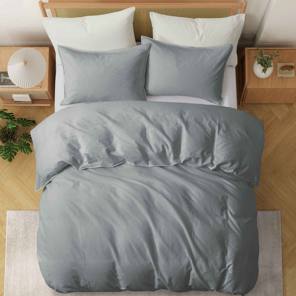 Duvet Cover Set, Linen Cotton Blend, Breathable Construction, Machine-Washable Care for Bedroom Bedding Refresh and Everyday Comfort image 24