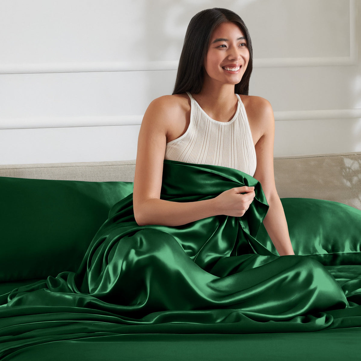 Bed Sheet Set, Satin for Everyday Bedroom Comfort and Guest Rooms, 7 Sizes and 6 Colors, Designed for Everyday Home Use image 24