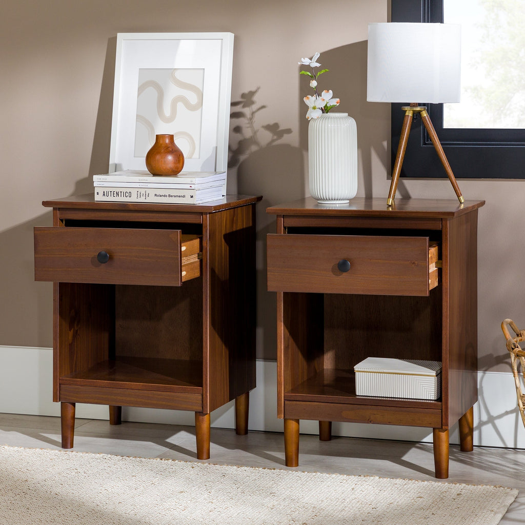 Nightstand, Spencer Solid Transitional Wood for Bedrooms, Bedside Essentials and Everyday Storage, 2 Size Options image 24
