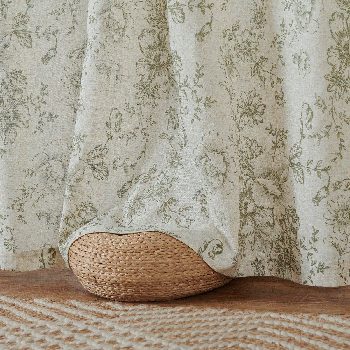 Window Curtain, Floral Lined Linen Blend Curtains (2 Panels), Machine-Washable Care for Windows, Room Styling and Everyday Privacy image 24