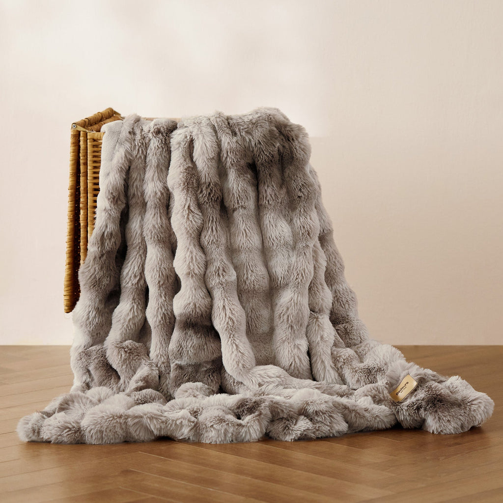 Cozy Throw Blanket, Bubble Faux Fur, Machine-Washable Care for Living Rooms, Bedrooms and Everyday Lounging, 3 Sizes and 11 Colors image 24