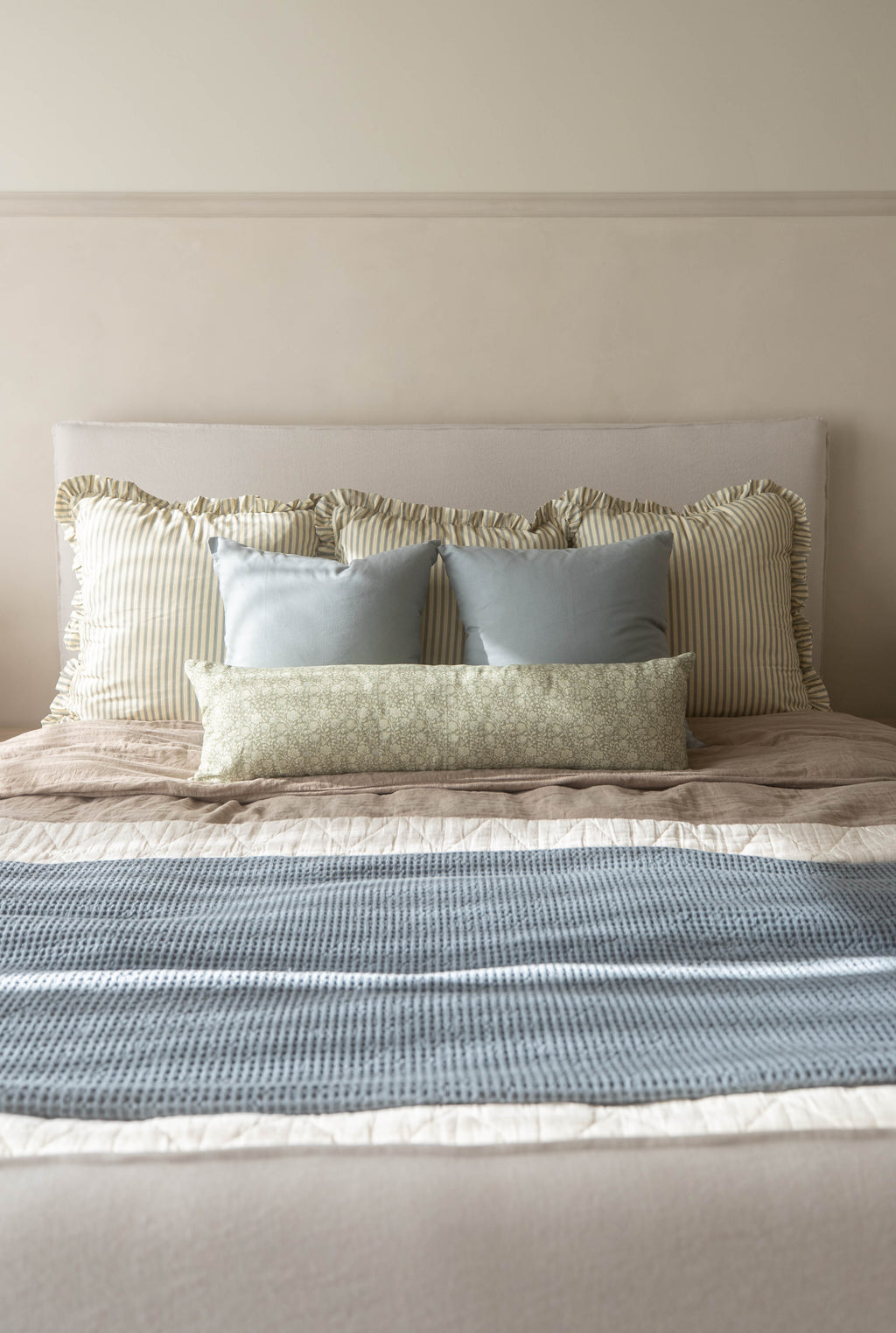 Decorative Pillow Cover Set, Dusty Blue Basics 18" 22" 26" 12x20" 12x40", Machine-Washable Care for Sofas, Beds and Living Room Accents image 24
